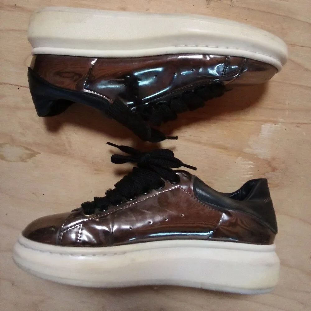 Alexander McQueen Metallic Low Rise Sneakers Shoes Women